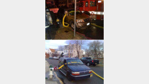 소화전 불법 주차의 최후, 유리창 박살-폐차수준 ‘경악’