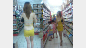 새로운 ‘노출녀’ 등장에 깜짝!… 슈퍼마켓을 해변으로 착각?