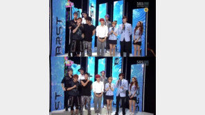 ‘아이돌 커플’ 구하라-용준형, 한 자리에…구하라 ‘빼꼼’ 귀여워