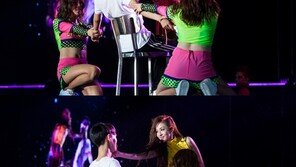  산다라박, 공연 도중 남자 관객에 기습뽀뽀 ‘깜짝’