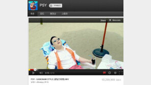 싸이 ‘강남스타일’ 뮤비, 유튜브 조회수 1천만건