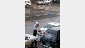 흔한 택시기사 센스… ‘택시 표시등, 우산 없을땐 안성맞춤’