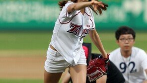 [포토] 김정민, 시원한 각선미로 시구도 시원하게~!