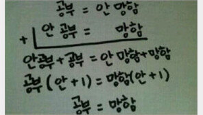 공부하면 망하는 이유 “수학으로 풀어낸 황당 진리”