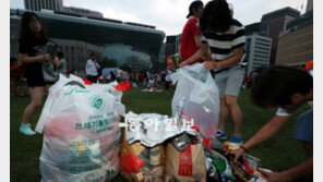 밤샘 응원 뒷정리도 메달감