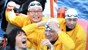 [SD포토] 김장훈, 수영 릴레이 ‘문제없어요’