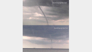 희귀 기상현상 포착… “9개의 물기둥 경이롭네!”