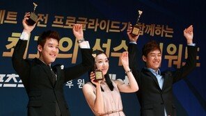 [포토] 박태환-신아람-이용대, 우리가 바로 ‘용감한 녀석들~’