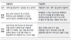 더 무섭다! 가을장마… 여름장마처럼 우기전선 없이 게릴라 폭우 형태
