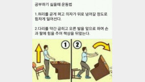 공부하기 싫을 때 운동법 ‘폭소’… “보기만 해도 통쾌하네”