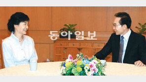 [MB-박근혜 단독회동]朴 손잡은 MB “광폭행보 하신다면서요”