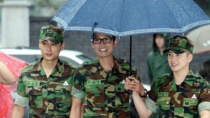 [포토] 민경훈-정경호-김혜성, 3군 사령부 꽃미남 3인방!