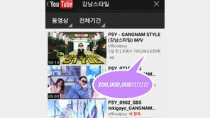강남스타일 1억뷰, “전 세계에서 초당 20명 이상이 보고 있는 꼴”