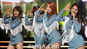 [SD포토] AOA, 깜짝 하의 실종 ‘학다리 과감 노출’