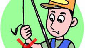 낚시때 납추 못쓴다