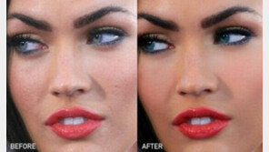 메간 폭스 보정 전후 ‘움푹 패인 모공…충격적’