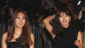 [SD포토] ‘SBS 가요대전’ 미쓰에이 페이-수지, 우월한 각선미 대결