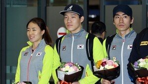 [포토] 이상화-모태범-이승훈, 자랑스러운 빙상 3남매~