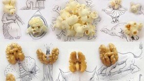 팝콘으로 만든 얼굴, 놀라운 창의력… “먹고 싶은 그림이야!”