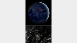 우주에서 본 아시아의 밤, ‘암흑’ 북한-‘빛나는’ 남한 대조 씁쓸