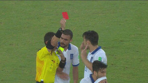 일본 그리스, ‘잔디남’ 카추라니스 경고 누적 퇴장