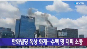 한화빌딩 화재, 점심시간 옥상서 불길…직원 수백명 가슴철렁