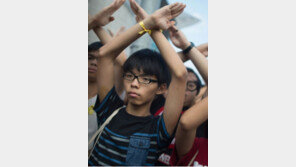 홍콩정부 오성홍기 게양… 등돌린 시민들, 팔로 ‘X’字 저항