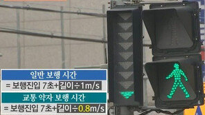 횡단보도 녹색불 시간 연장…초당 1m에서 0.8m로 변경