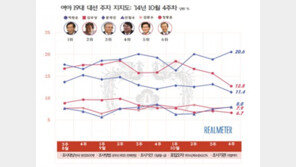 청와대에 바로 꼬랑지 내렸지만…김무성 지지율 3주연속 하락