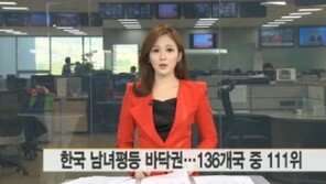 한국 남녀평등 순위 세계 최하위권…여성부는 “허울일 뿐인가”