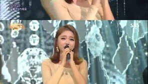 ‘인기가요’ 홍진영, 컴백 무대서 누드톤 드레스… 아찔!