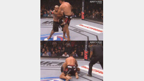 ‘UFC180’ 마크헌트, 플라잉 니킥 얻어맞고 TKO패