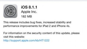 애플 iOS8.1.1 정식 버전 배포, 구형 아이폰 최적화 등 성능 향상