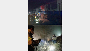 정선 관광열차 ‘미끌’ 산길 뚫고 승객 탈출