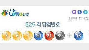 로또625회당첨번호, 1등 5명 당첨금 얼마길래?