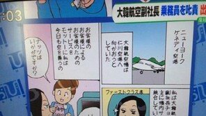 ‘땅콩리턴’ 조현아, 세계가 주목...일본 ‘풍자’ 만화 보니 ‘망신’