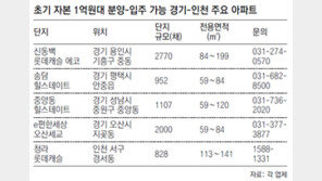 1억원대로 수도권에 새 아파트… 쉿, 여기 있소