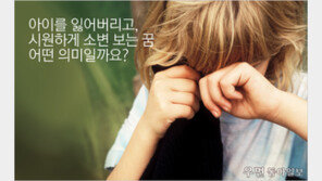 [우먼 동아일보] 아이를 잃어버리고, 시원하게 소변 보는 꿈 어떤 의미일까요?