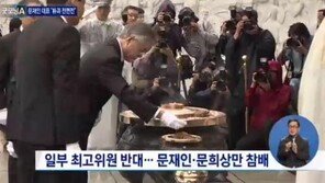 새 대표 문재인, 이승만·박정희 묘역 참배 “갈등 끝내고, 화해 통합의 길로”