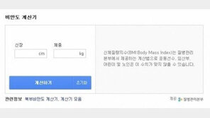 비만도 계산기, 신장과 체중만 입력하면 끝… 나의 비만도는?