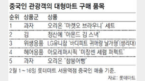 유커, 대형마트 구매 1위는 과자세트