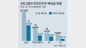 4대그룹 배당금 절반 외국인이 챙겨