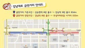 서울 강남대로 금연거리 555m 추가 지정