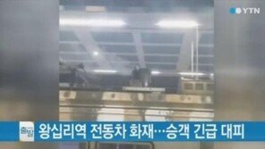 왕십리역 승객 긴급 대피 소동… 목격자 “펑 하는 소리에 연기 치솟았다”