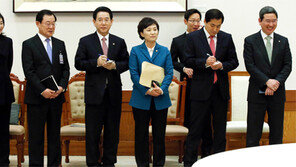 文대표 “공약 파기” 쓴소리… 朴대통령, 즉답 피한채 메모