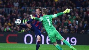 조 하트 ‘선방쇼’ 불구… 바르셀로나, 맨체스터 시티 꺾고 챔스 8강행