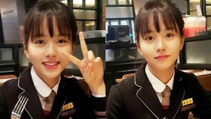 김소현, 촬영 전 교복차림 인증샷… ‘인형이네’