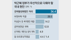 시급한 국내현안 경제활성화 - 부패척결 順