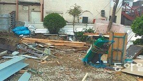 뻥뚫린 공사장… 버려진 ‘안전제일’