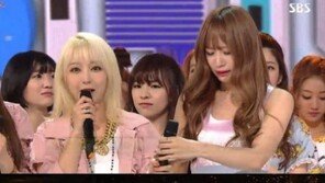 EXID, ‘인기가요’서 첫 지상파 1위… 하니 ‘폭풍 눈물’